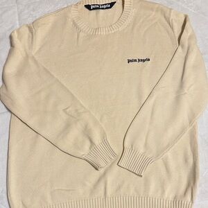 Palm Angels Beige Crewneck Sweater for Men